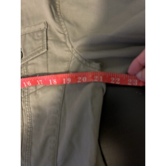 VTG Chicos L khaki Canvas Military Artsy Embellish Jewel Button denim jacket - Picture 6 of 7